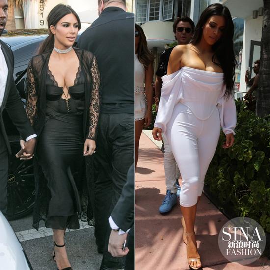 沒有孕肚的金-卡戴珊也會高級的秀性感，偶爾還扮個(gè)小清新