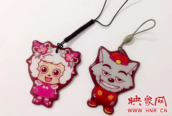 兒童節(jié)紀(jì)念卡以灰太狼和美羊羊?yàn)橹黝}人物。