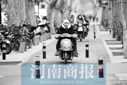 金水路防疫路附近，路樁間距很小，電動(dòng)車經(jīng)過(guò)時(shí)要很小心才能避開(kāi)