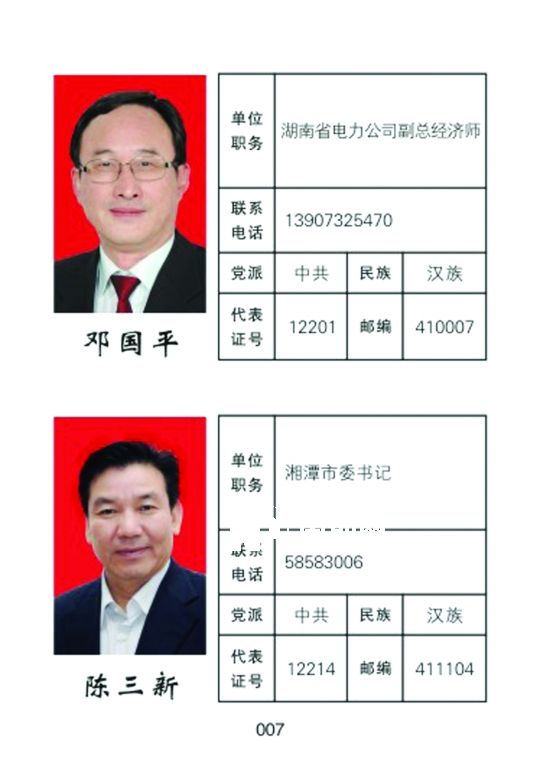 湘潭市人大常委會官網(wǎng)公開的湖南省委書記徐守盛和湘潭市委書記陳三新的信息。兩人均為湘潭選出的湖南省人大代表，陳三新同時是湘潭市人大代表。</p><p>