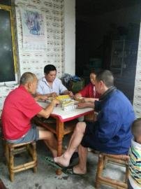 掃水掃不及，胥家鎮(zhèn)柏河村的居民干脆打起了麻將。