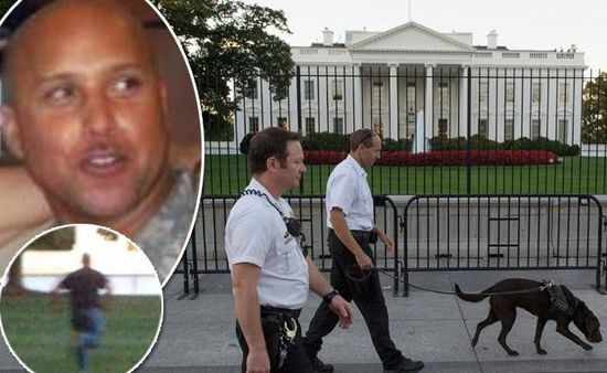 右上圖為岡薩雷斯，右下圖為他跑向白宮。