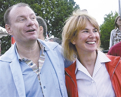 俄羅斯首富弗拉基米爾·波塔寧和前妻納塔利婭。資料圖片