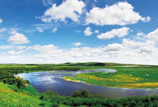 　　抻直后長度超過黃河10倍的莫日格勒河。　