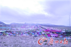 沿途遍地可見(jiàn)的五彩經(jīng)幡。