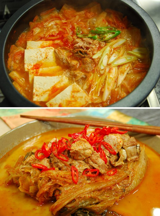 　　上圖為金槍魚泡菜湯,下圖為泡菜雜燴湯。