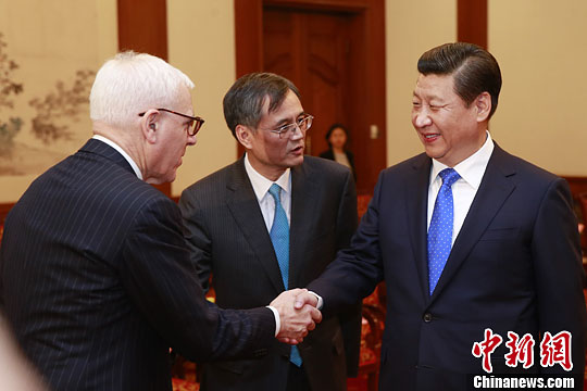 10月23日，中國國家主席習近平在北京釣魚臺國賓館會見清華大學經(jīng)濟管理學院顧問委員會海外委員。