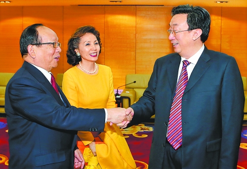省委書記、省人大常委會主任郭庚茂在鄭州會見了前來參加癸巳年黃帝故里拜祖大典的中國國民黨副主席蔣孝嚴一