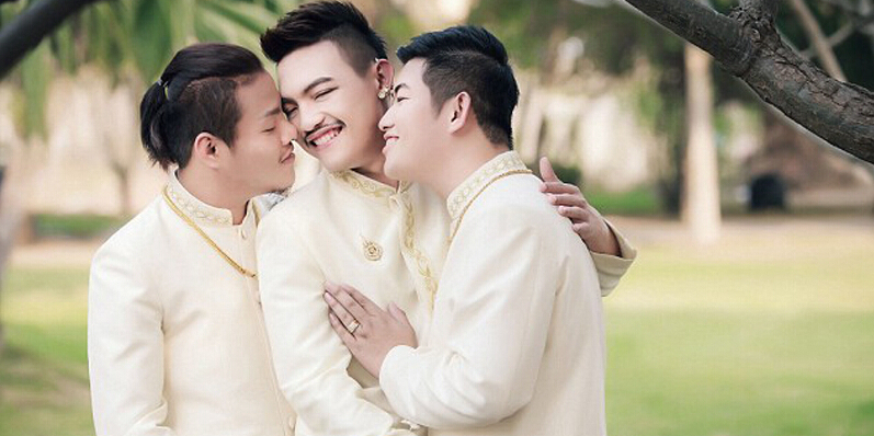 泰國3名男子喜結(jié)連理 泰國3名男子喜結(jié)連理