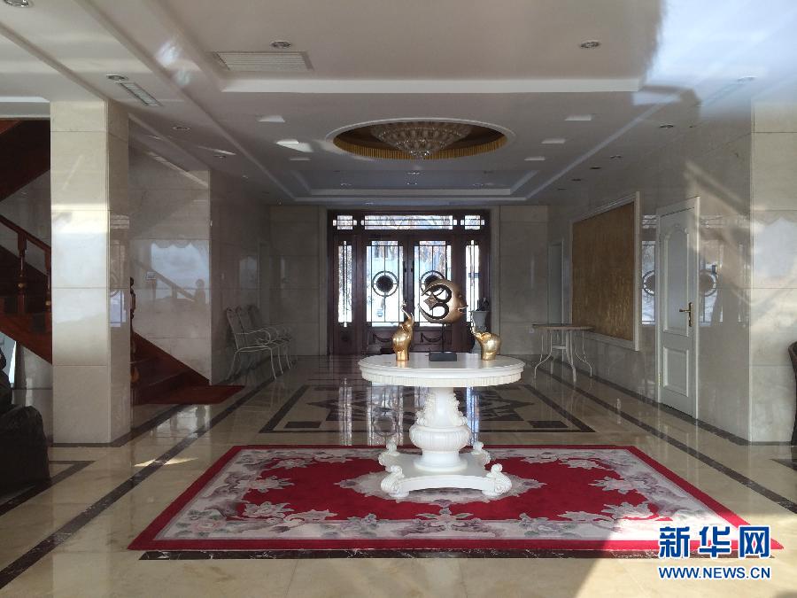 麗日山莊里的別墅大廳（2013年12月9日攝）。