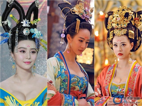 范冰冰、張鈞甯、周海媚，在《武媚娘》中爆乳演出