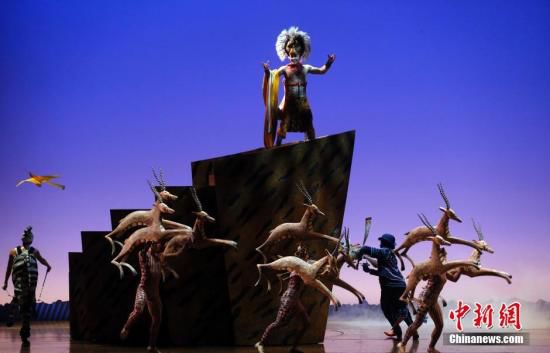 資料圖：6月14日晚，迪士尼經典音樂劇《獅子王》中文版在上海舉行全球首演