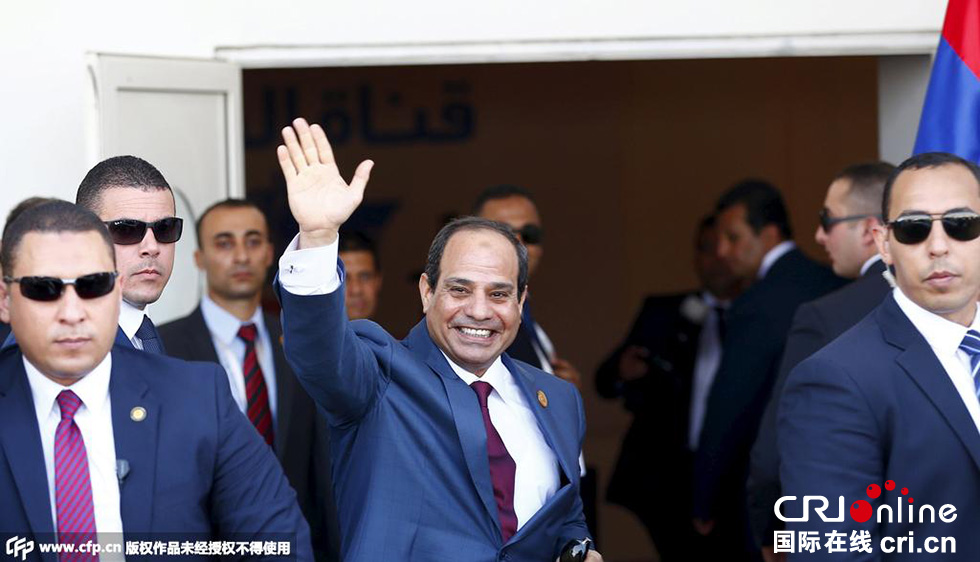 埃及為新蘇伊士運(yùn)河的開(kāi)通舉行盛大的慶祝儀式，埃及總統(tǒng)塞西出席。