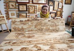 24歲聾啞姑娘耗時(shí)1年烙畫(huà)9.28米長(zhǎng)清明上河圖