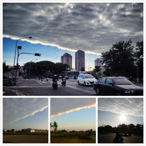 各地網(wǎng)友拍到的“陰陽天”奇景。 圖：“今日新聞網(wǎng)”