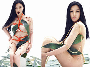 女星人肉粽子寫(xiě)真 紅繩捆綁豐乳肥臀